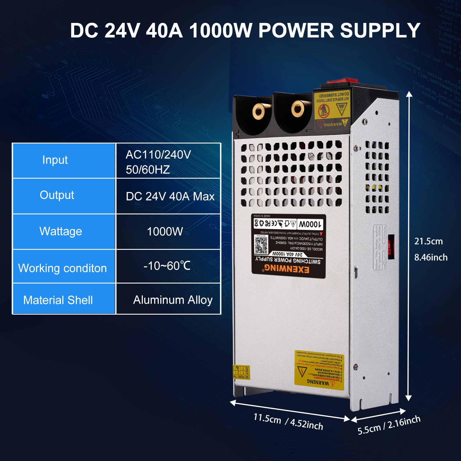 Amazon.co.jp: EXENWING 24V 40A スイッチング電源 1000W SMPS AC 110